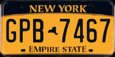 NY license plate GPB7467