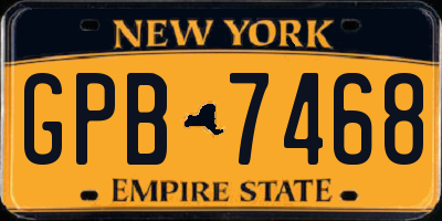 NY license plate GPB7468