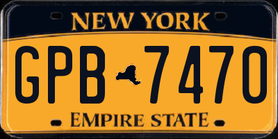 NY license plate GPB7470