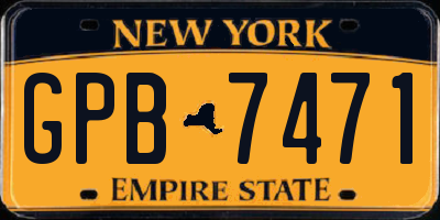 NY license plate GPB7471