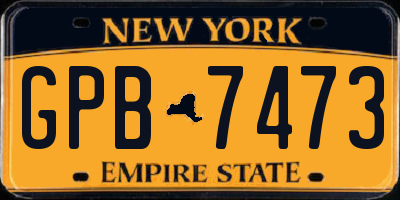 NY license plate GPB7473