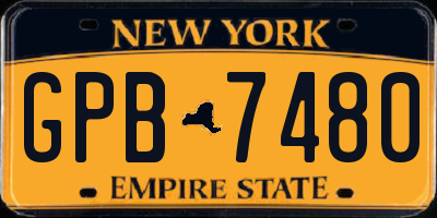 NY license plate GPB7480