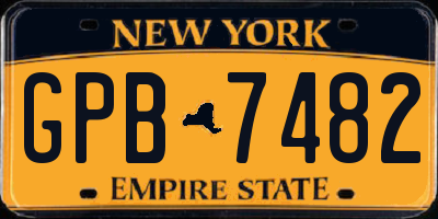 NY license plate GPB7482