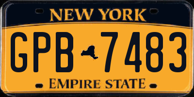 NY license plate GPB7483