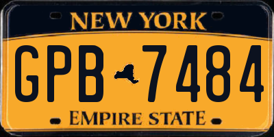NY license plate GPB7484