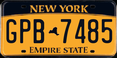 NY license plate GPB7485