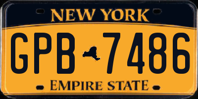 NY license plate GPB7486