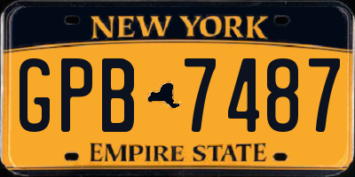 NY license plate GPB7487