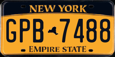 NY license plate GPB7488