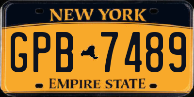 NY license plate GPB7489