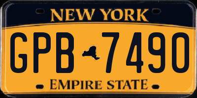 NY license plate GPB7490
