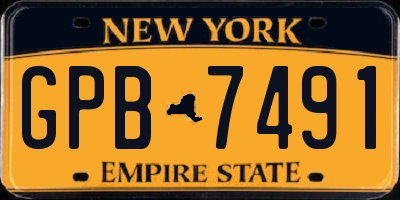 NY license plate GPB7491