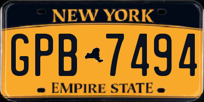NY license plate GPB7494