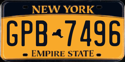 NY license plate GPB7496