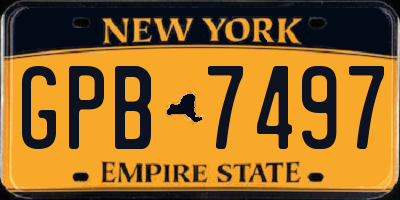 NY license plate GPB7497