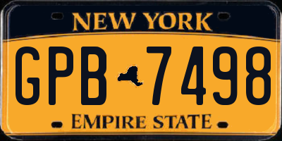 NY license plate GPB7498