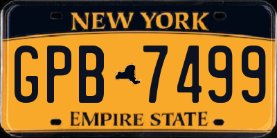NY license plate GPB7499