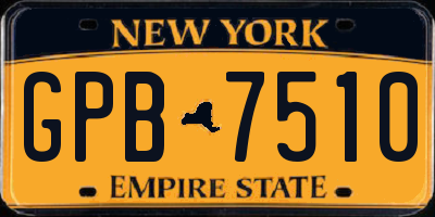 NY license plate GPB7510