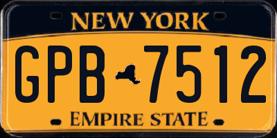 NY license plate GPB7512