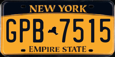 NY license plate GPB7515