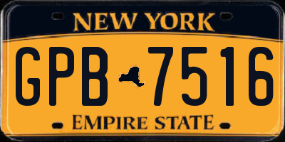 NY license plate GPB7516