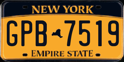 NY license plate GPB7519