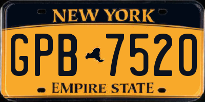 NY license plate GPB7520