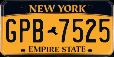 NY license plate GPB7525