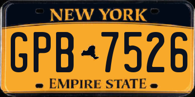 NY license plate GPB7526