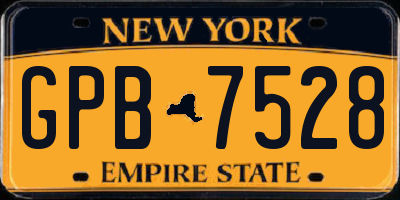 NY license plate GPB7528