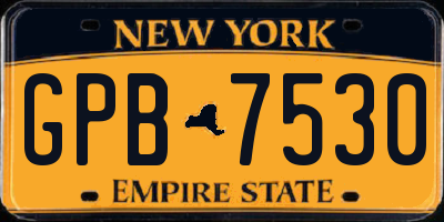NY license plate GPB7530