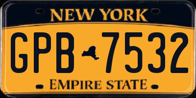 NY license plate GPB7532