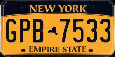 NY license plate GPB7533