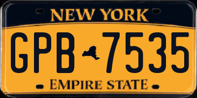 NY license plate GPB7535
