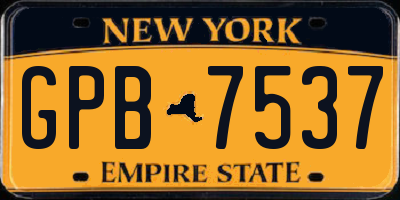 NY license plate GPB7537