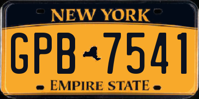 NY license plate GPB7541