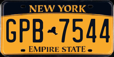 NY license plate GPB7544