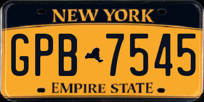 NY license plate GPB7545