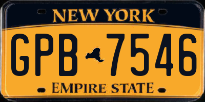 NY license plate GPB7546