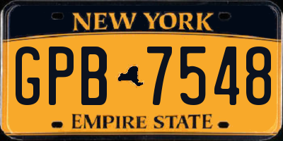 NY license plate GPB7548