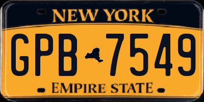 NY license plate GPB7549