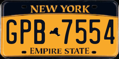 NY license plate GPB7554