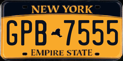 NY license plate GPB7555