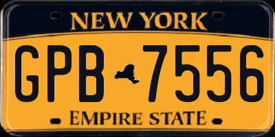 NY license plate GPB7556