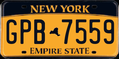 NY license plate GPB7559