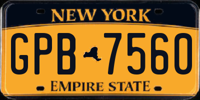 NY license plate GPB7560