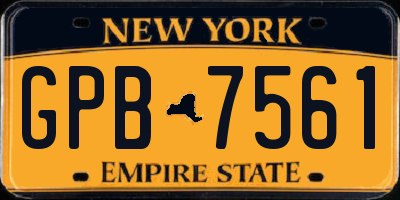 NY license plate GPB7561