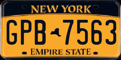 NY license plate GPB7563