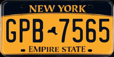 NY license plate GPB7565
