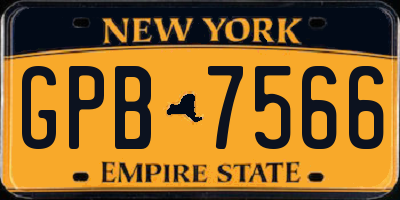 NY license plate GPB7566